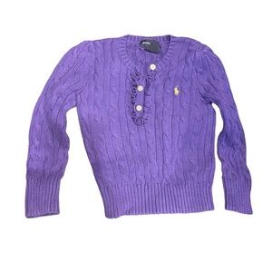 Beautiful Purple Ruffles around the Buttons Sweater! Size 5❣️